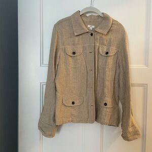 J.Jill Linen Jacket Tan M